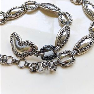 Vintage 1996 Brighton Belt Heart Chain Silver